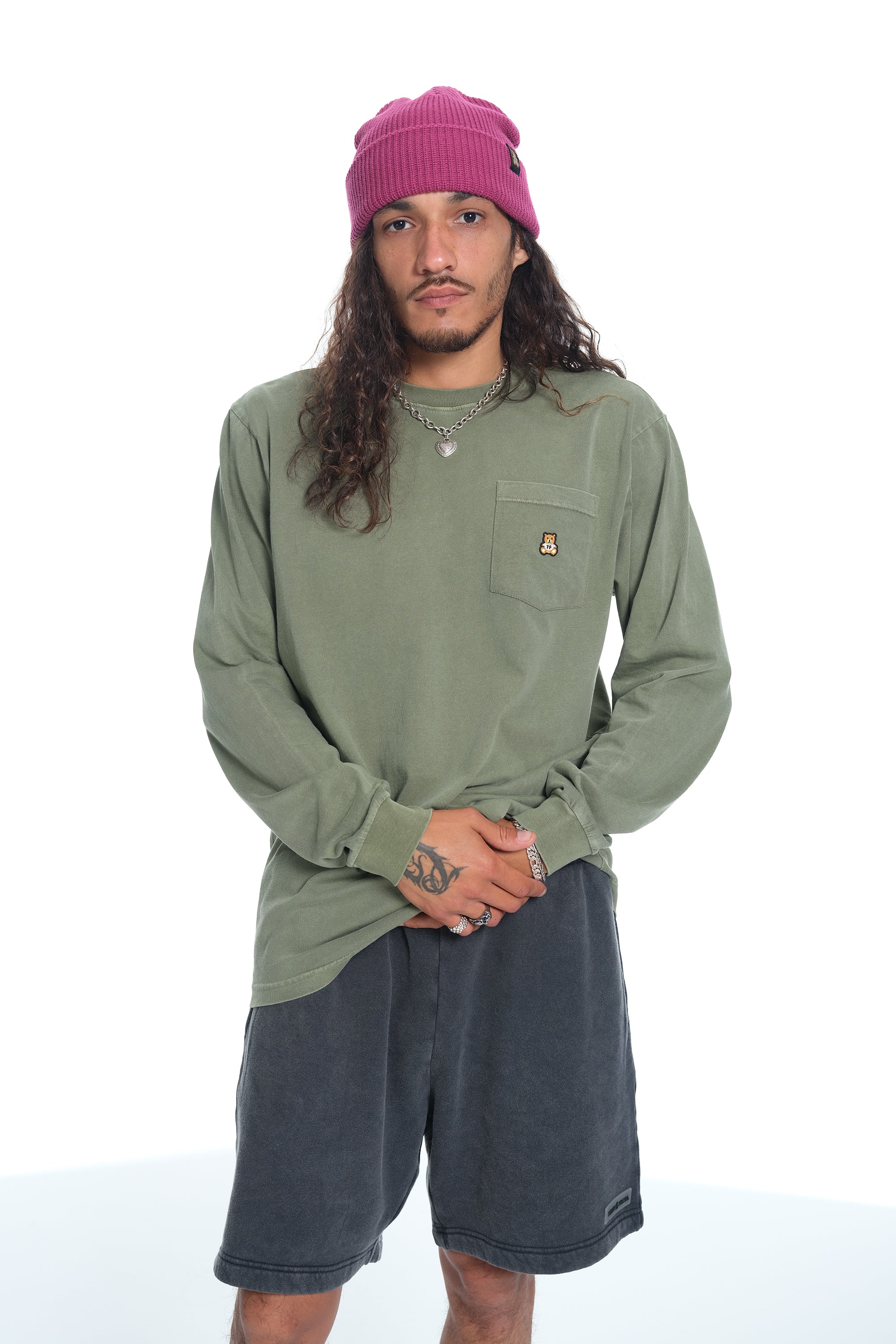 Classic Long Sleeve Washed Pocket Tee - Image 7