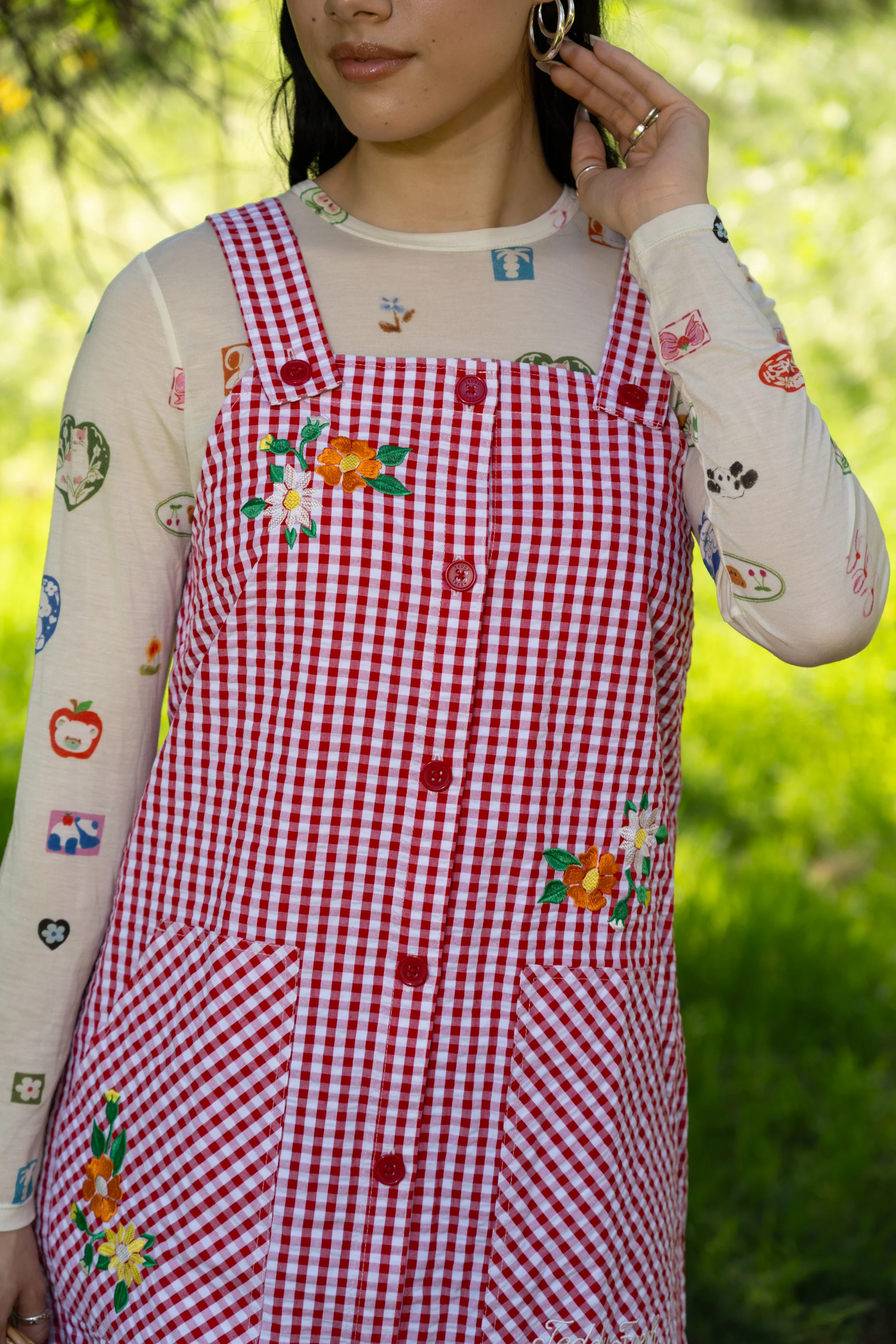 Little Miss Gingham Overall Dress - Image 7