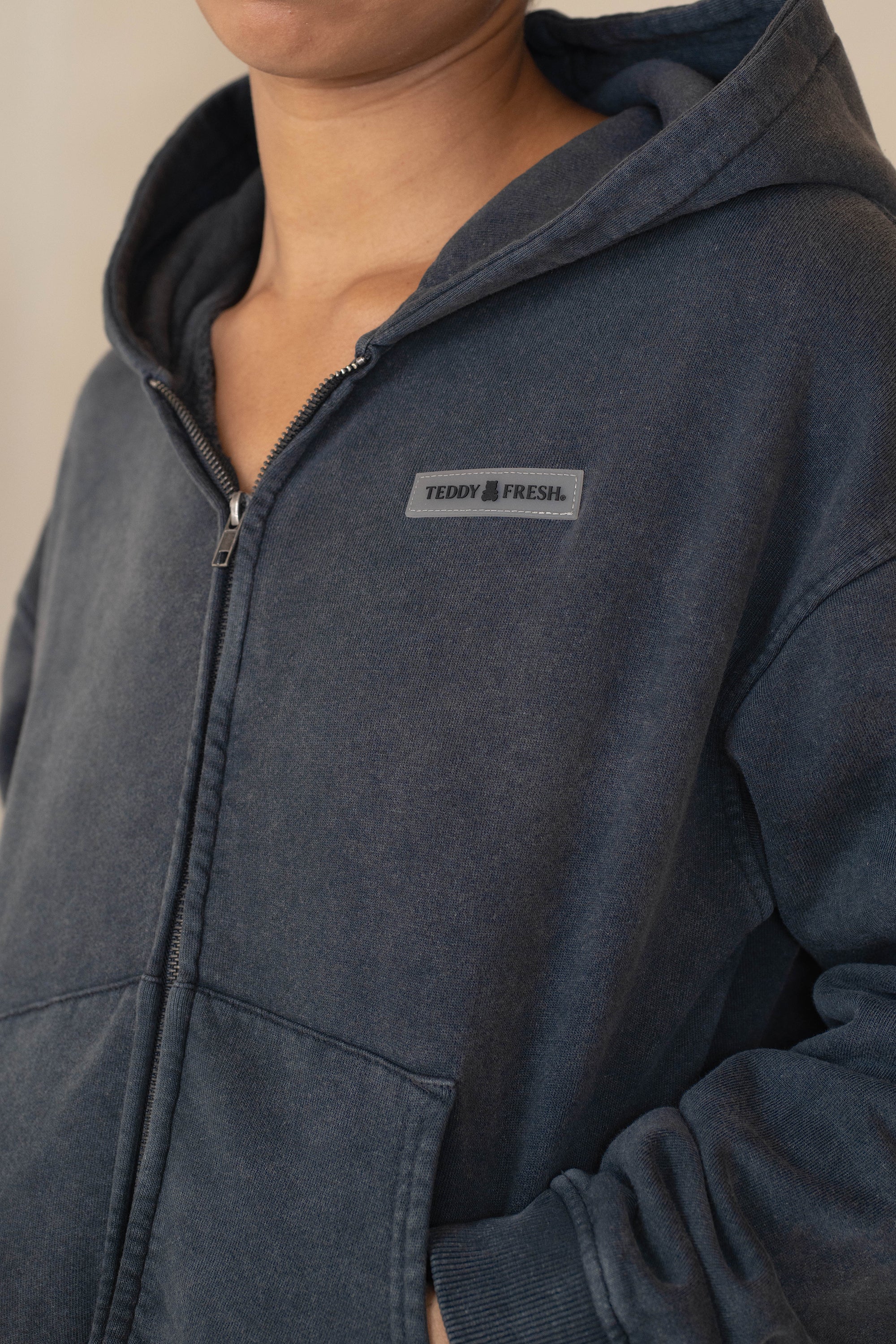 Women's Classic Washed Crop Zip Hoodie - Image 14