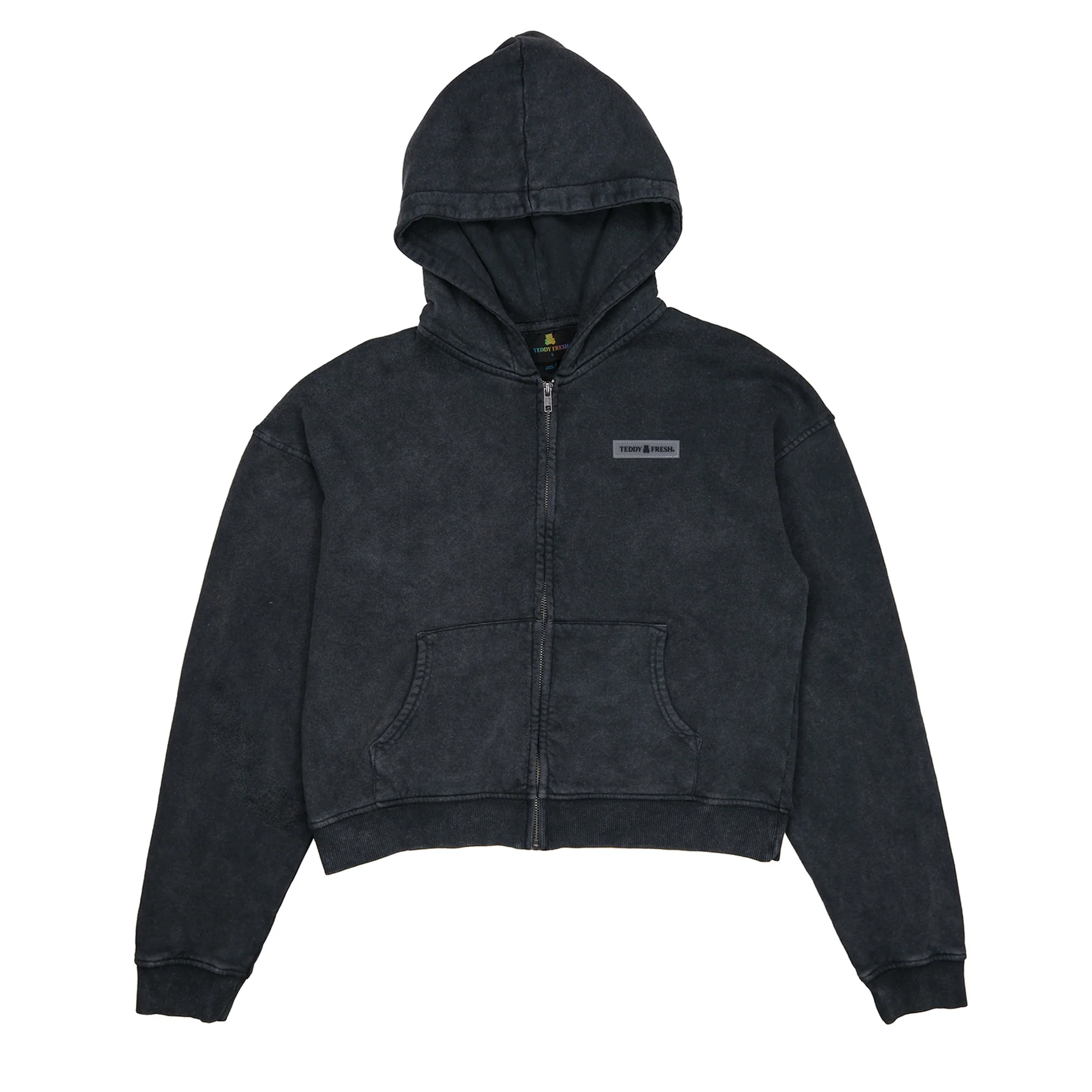 Women's Classic Washed Crop Zip Hoodie - Image 3